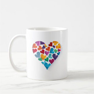 Mug Coeurs, Propre Texte, Couleurs Arc-en-ciel, Person