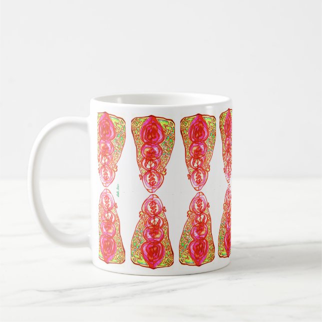 Mug Coeurs rose et vert (Gauche)