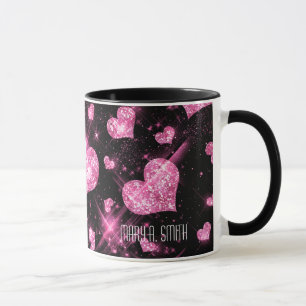 Mug Coeurs roses de parties scintillantes