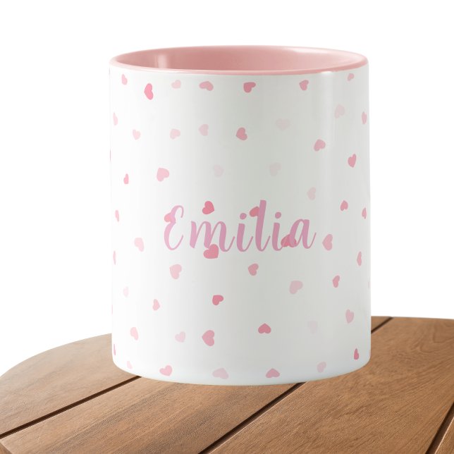 Mug Coeurs roses filles personnalisées (Créateur téléchargé)