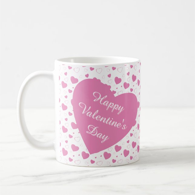 Mug Coeurs roses mignons motif romantique (Gauche)