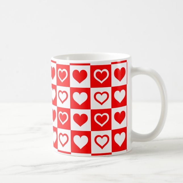Mug Coeurs rouges et blancs (Droite)