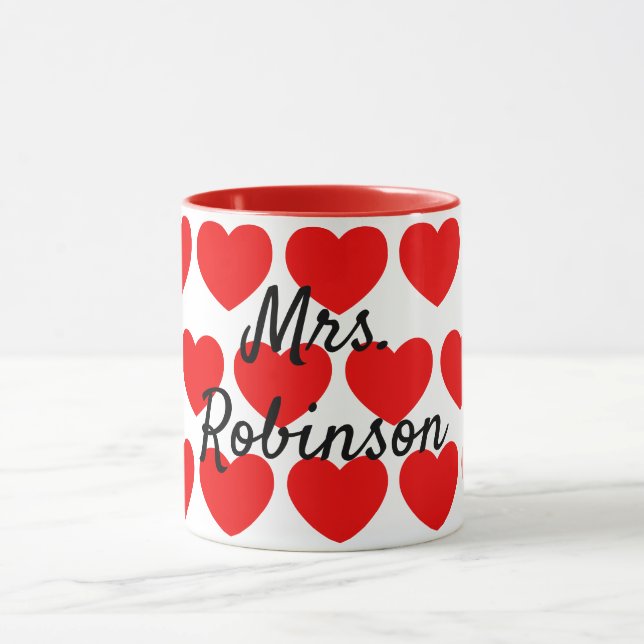 Mug Coeurs rouges Mme Coffee (Centre)