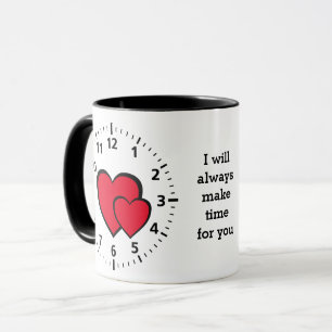 Mug Cœurs rouges   PRENEZ TOUJOURS DU TEMPS POUR VOUS 