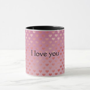 Mug Coeurs rouges roses Ombre