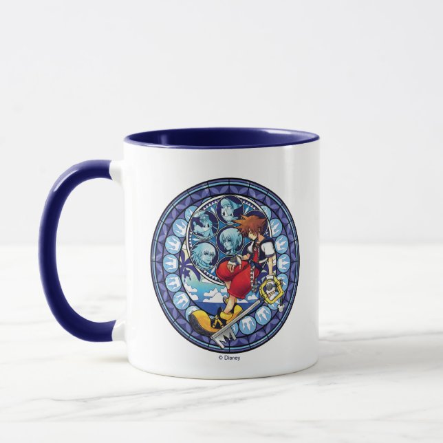 Mug Coeurs royaux | Art Clé en verre poli bleu (Gauche)