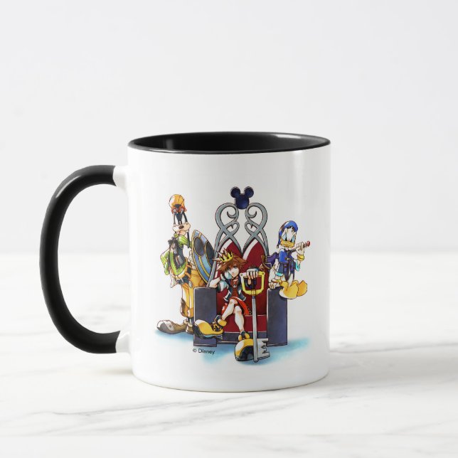 Mug Coeurs royaux | Sora, Donald et Goofy sur le trône (Gauche)