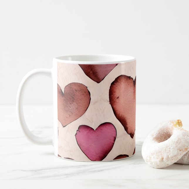 Mug Coeurs rustiques (Avec donut)