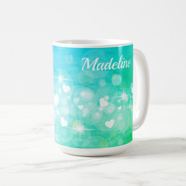 Mug Coeurs scintillants (Devant droit)