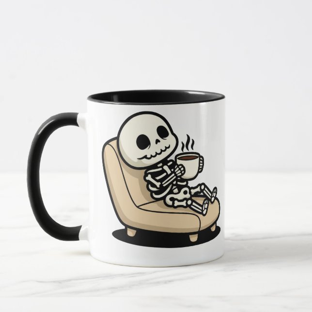 Mug Coffee Break – Grim Reaper Dark Humor Coffee (Gauche)