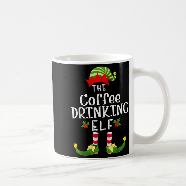 Mug Coffee Drinking Christmas Elf Matching Pajama X-ma (Droite)