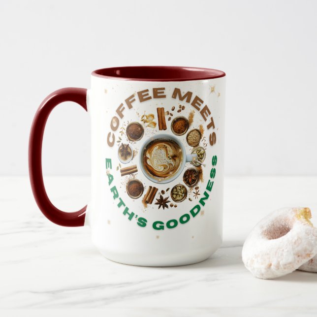 Mug Coffee Meets Earth’s Goodness – Starry Herbal Brew (Avec donut)