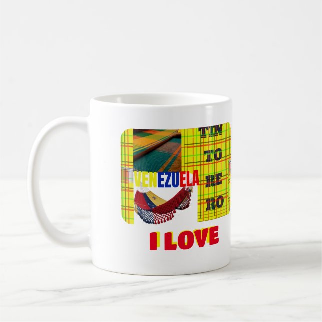 Mug Coffee mug I love Venezuela, customizable (Left)