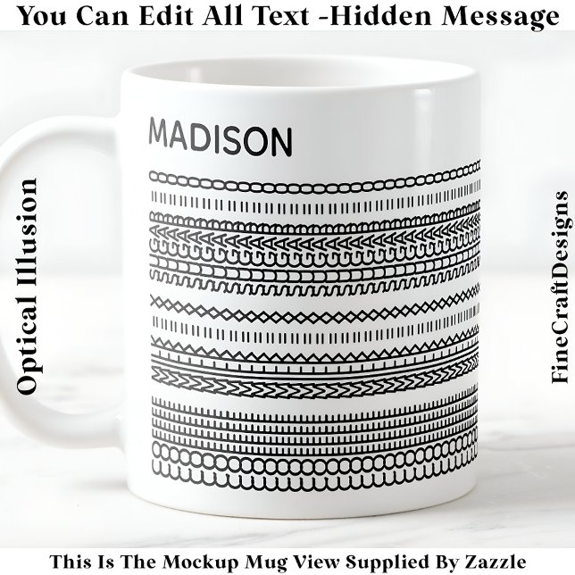 Mug Coffee Preference Hidden Message Name 101B Modern (Créateur téléchargé)
