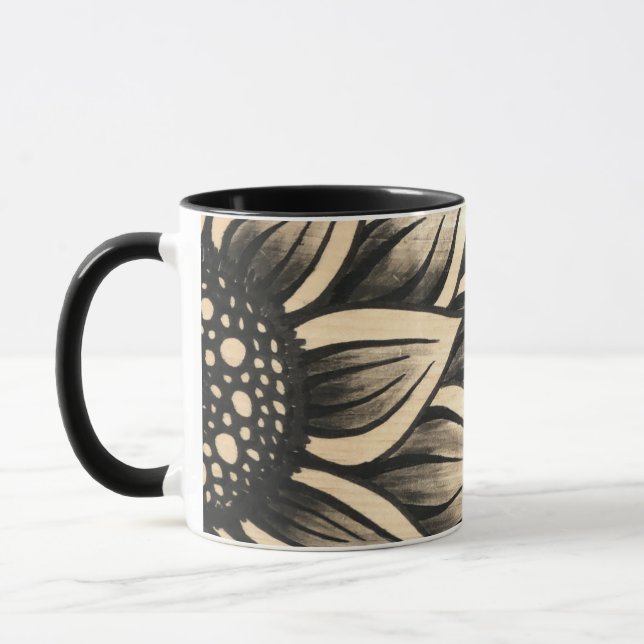 Mug Coffret de tournesol noir (Gauche)