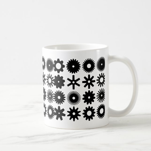 Mug Cogs - Noir sur Blanc (Droite)