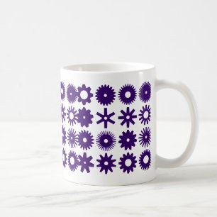 Mug Cogs - Violet profond sur blanc