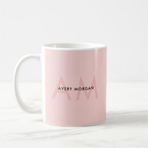 Mug Coiffeur Salon des cheveux Blush Pink Monogramme