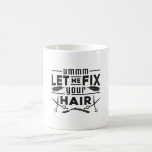 Mug Coiffeuse Stylo Barber Ciseaux Coiffeur Idée cadea
