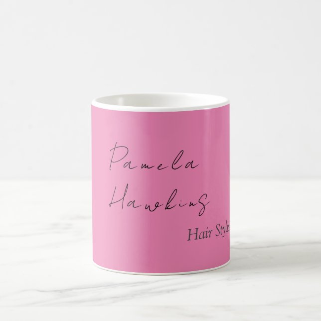 Mug Coiffure professionnelle sobre rose féminin (Centre)