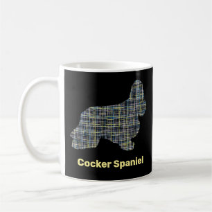 Mug Coker Spaniel Chien Silhouette Grille Y&B
