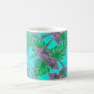 Mug Coleus foliaire de Monstera tropical turquoise ros