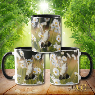 Mug Colibri à gorge rubis "dans des marguerites"