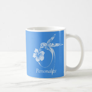 Mug Colibri bleu & blanc simple et élégant