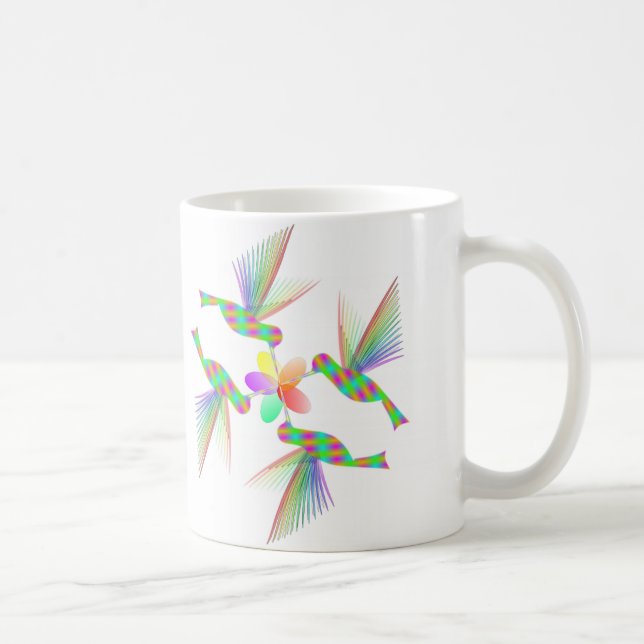 Mug Colibris Arc-En-Ciel Embrasser Une Fleur (Droite)