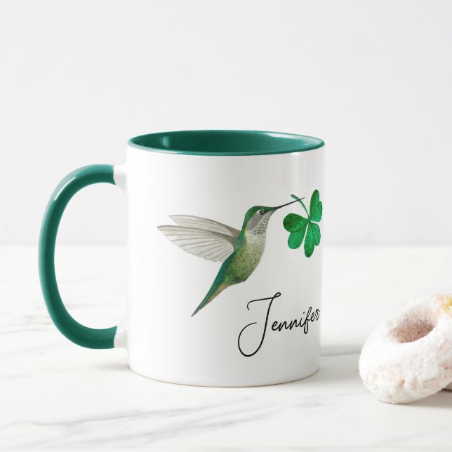 Mug Colibris et biscuit à deux tons (Avec donut)