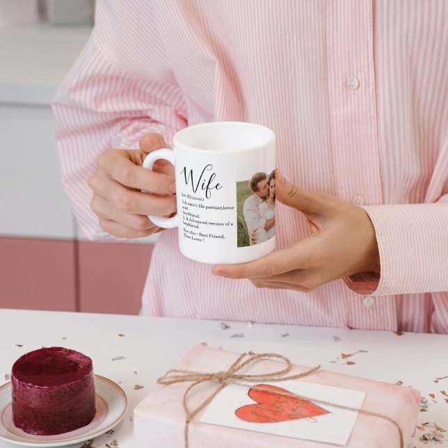 Mug Collage Couple Photo & Lovely Romantic Wife Cadeau (Créateur téléchargé)