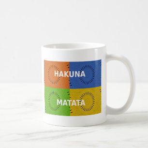 Mug Collage d'art pop coloré et message "Hakuna Matata