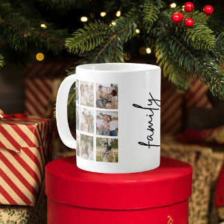 Mug Collage de 10 photos de famille personnalisé moder