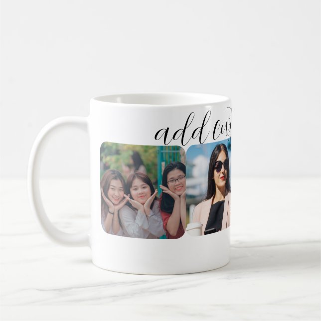 Mug Collage de 4 photos personnalisées (Gauche)