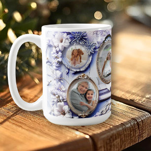 Mug Collage de cadre floral vintage avec lavande douce