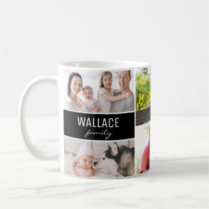 Mug Collage de famille multi-photos moderne Souvenirs