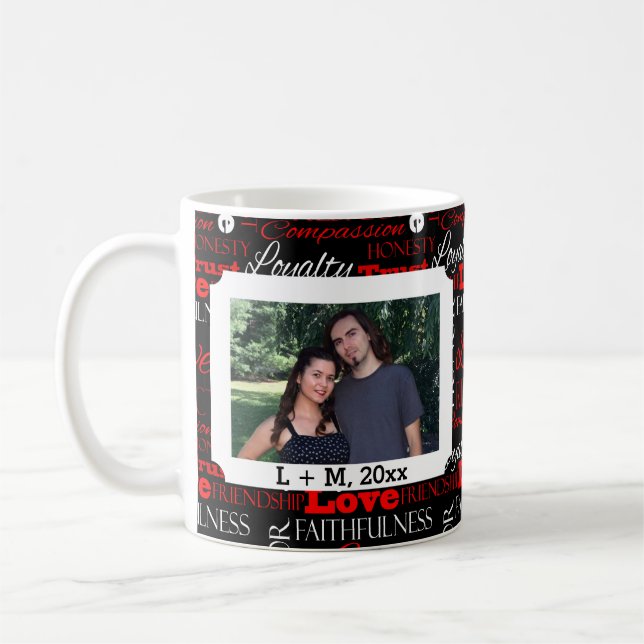 Mug Collage de mot de Saint-Valentin de photo (Gauche)