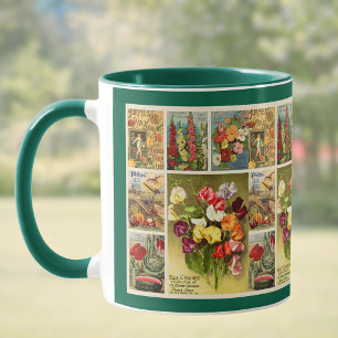Mug Collage de paquets de semences Fleur Vintage et ag