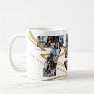 Mug Collage de photos cadeaux de 75 ans par année