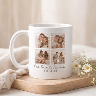 Mug Collage de photos de famille avec texte personnali