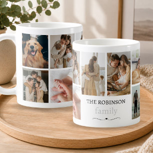 Mug Collage de photos de famille Texte personnalisé Pe