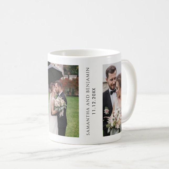 Mug Collage de photos de mariage Remerciement Demoisel (Devant droit)
