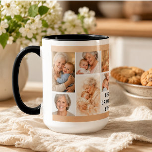 Mug Collage de photos personnalisé pour Mamie Fête d