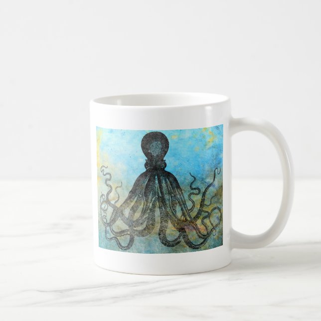 Mug Collage de pieuvre vintage (Droite)