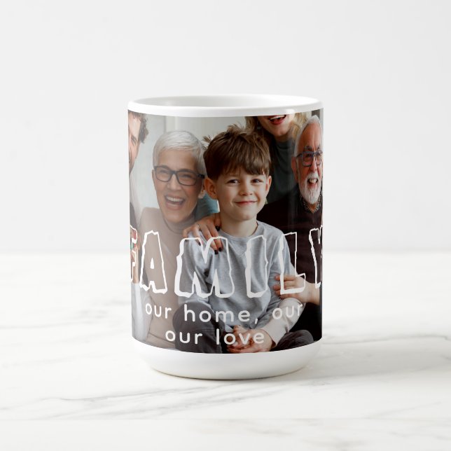 Mug Collage de script familial Chic (Centre)