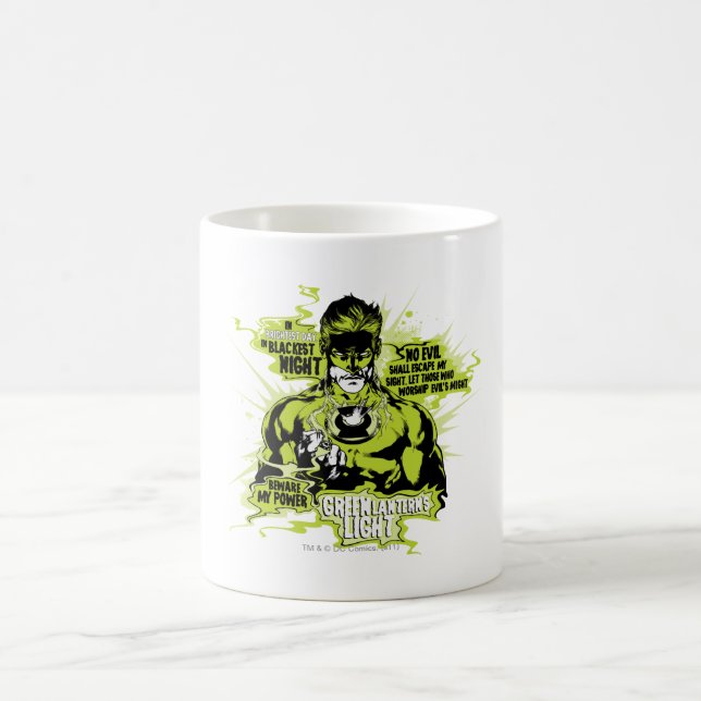 Mug Collage de texte de lanterne verte - Couleur (Centre)