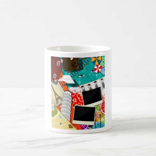 Mug Collage de voyage avec des sites touristiques embl (Créateur téléchargé)