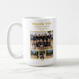 Mug Collage d'équipe de 4 photos pour l'entraîneur de