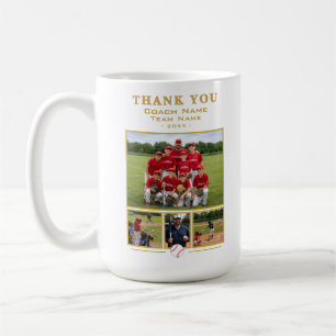 Mug Collage d'équipe de coach de baseball Équipe 4 Pho