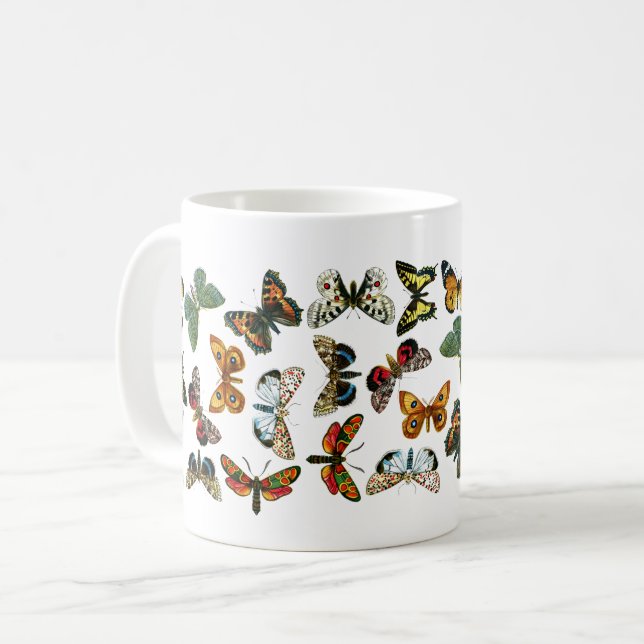 Mug Collage des papillons de nuit et des papillons de  (Devant gauche)